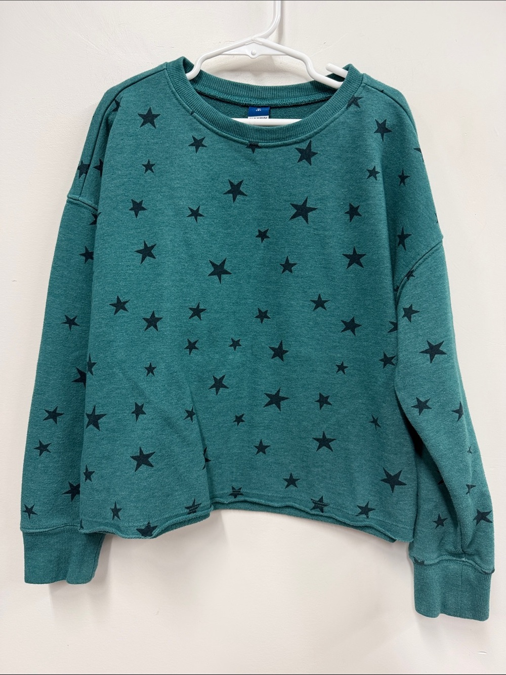 Old Navy Teal Star Print Sweatshirt M 8